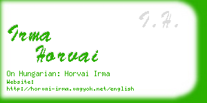 irma horvai business card